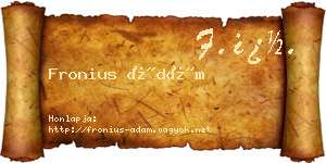 Fronius Ádám névjegykártya