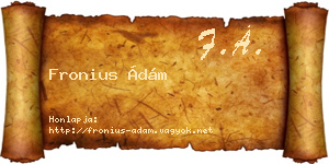 Fronius Ádám névjegykártya